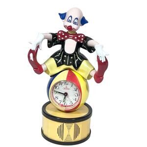 Vintage Telstar Jinmei Circus Clown Talking Alarm Clock Working No Alarm Sound